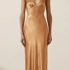 Jessica Bara Kyla Satin Maxi Dress