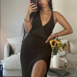 Poolside Essentials Jessica Bara Laurel V-Neck Crochet Maxi Dress