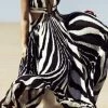 Jessica Bara Reilly Zebra V-Neck Maxi Dress