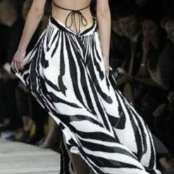 Jessica Bara Reilly Zebra V-Neck Maxi Dress