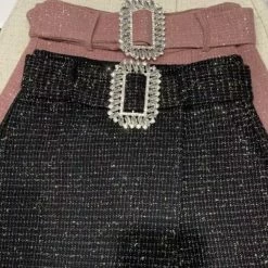 ReveBoutique Bottoms Jessica Bara Mandy Tweed Belted Shorts