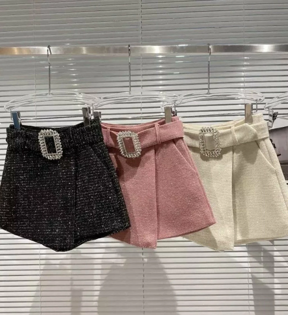 ReveBoutique Bottoms Jessica Bara Mandy Tweed Belted Shorts