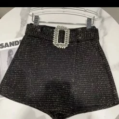 ReveBoutique Bottoms Jessica Bara Mandy Tweed Belted Shorts