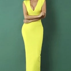 Jessica Bara Patrice Sleeveless V Neckline Dress Dresses