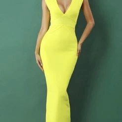 Jessica Bara Patrice Sleeveless V Neckline Dress Dresses