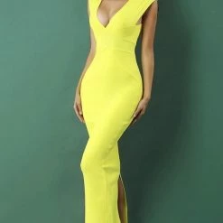 Jessica Bara Patrice Sleeveless V Neckline Dress Dresses