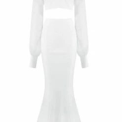 Jessica Bara London Long Sleeve Bodycon Maxi Two Piece Dress The Event Shop