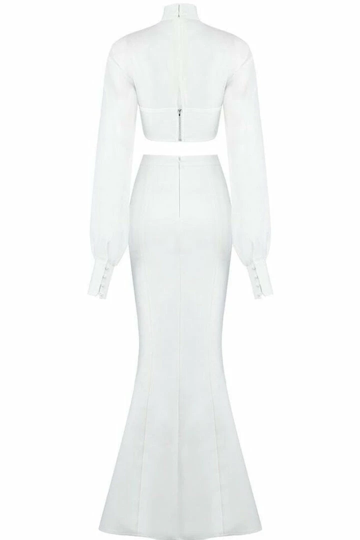 Jessica Bara London Long Sleeve Bodycon Maxi Two Piece Dress The Event Shop