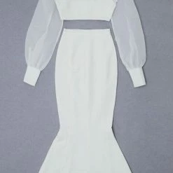 Jessica Bara London Long Sleeve Bodycon Maxi Two Piece Dress The Event Shop