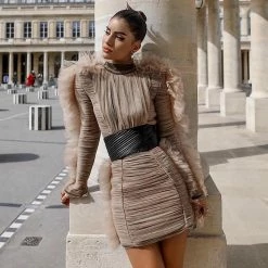 Influencer Style Jessica Bara Keke Lace Long Sleeve Dress