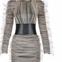 Jessica Bara Keke Lace Long Sleeve Dress