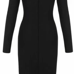 Jessica Bara Lola Long Sleeve Button Bandage Dress Dresses