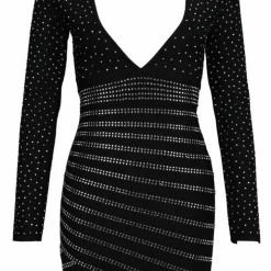 Jessica Bara Krystal Long Sleeve Rhinestone Mini Dress The Event Shop