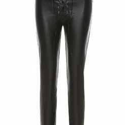 Jessica Bara Christa Faux Leather Lace Up Pants