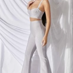 Jessica Bara Delta Bodycon Bandage Two Piece Set