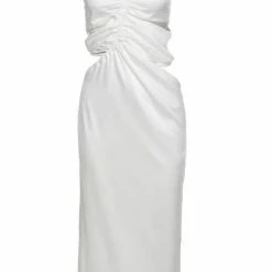 Jessica Bara Rosa Asymmetrical Strappy Maxi Dress Birthday Suit