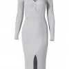 Dresses Jessica Bara Yvette Knit Long Sleeve Midi Dress