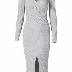Dresses Jessica Bara Yvette Knit Long Sleeve Midi Dress