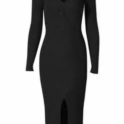 Dresses Jessica Bara Yvette Knit Long Sleeve Midi Dress