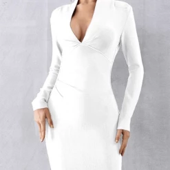Jessica Bara Steffan Long Sleeve Bandage Dress