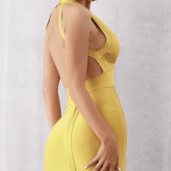 Jessica Bara Honey Bandage Open Back Midi Dress Dresses