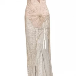 Jessica Bara Sierra Glitter Split Gown Influencer Style