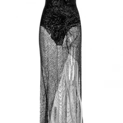 Jessica Bara Sierra Glitter Split Gown Influencer Style