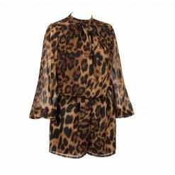 Influencer Style Jessica Bara Rory Long Sleeve Leopard Romper