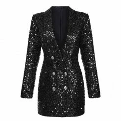 Influencer Style Jessica Bara Yesi Sequin Double Breasted Jacket