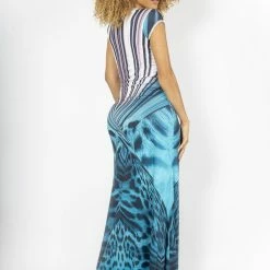 Baccio Couture Baccio Jazmin Short Sleeve Leopard Print Maxi Dress Summer Lovin'