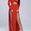 Jessica Bara Madeline Off Shoulder Double Slit Maxi Dress