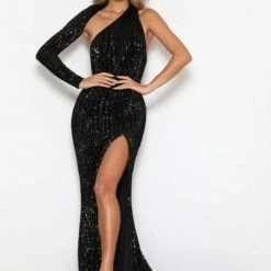 Jessica Bara Masika One Shoulder Sequin Long Dress