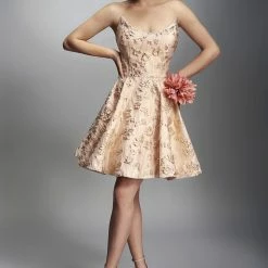 Dresses Nicole Bakti Strapless Embellished A-Line Short Dress