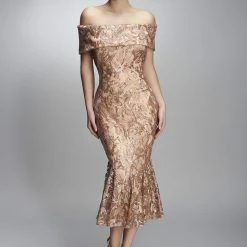 Nicole Bakti Off The Shoulder Midi Dress Dresses