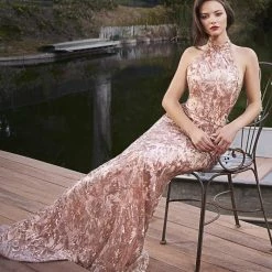 Nicole Bakti Sleeveless High Collar Dress