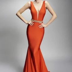 Nicole Bakti Plunge Cut Out Back Long Dress Dresses
