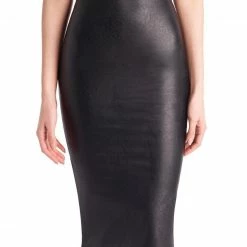 Reve Doll Essentials Commando Faux Leather Midi Skirt