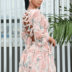 Jessica Bara Dawn Long Sleeve Print Mini Dress