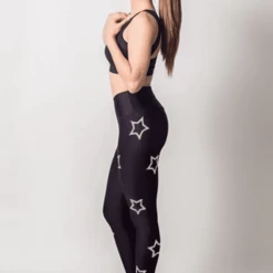 Active Fit White Outlined Stars Legging