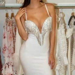 Influencer Style Jessica Bara Icy Fringe Bodycon Dress