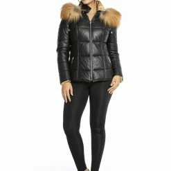 Luigi Long Sleeve Fur Puffer Jacket