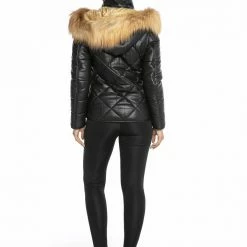 Luigi Long Sleeve Fur Puffer Jacket