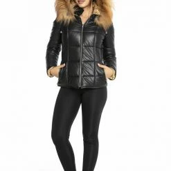 Luigi Long Sleeve Fur Puffer Jacket
