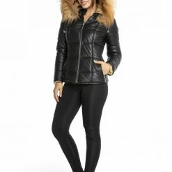 Luigi Long Sleeve Fur Puffer Jacket