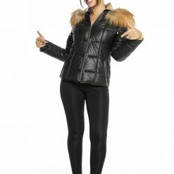 Luigi Long Sleeve Fur Puffer Jacket