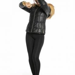 Luigi Long Sleeve Fur Puffer Jacket