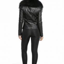 Outerwear Luigi Long Sleeve Fur Leather Jacket