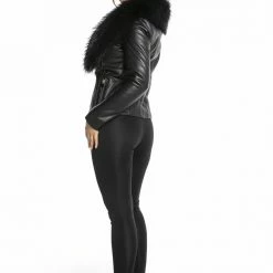 Outerwear Luigi Long Sleeve Fur Leather Jacket