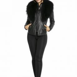 Outerwear Luigi Long Sleeve Fur Leather Jacket