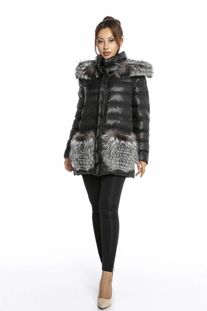 Reve Doll Essentials Luigi Long Sleeve Fur Puffer Jacket
